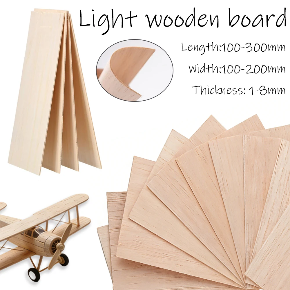 5-20Pcs Balsa Wood Sheet Assortment Kit, Balsa Wood Sheets Ply for School Projects & DIY Crafts, 1-8mm Thick Light Wood
