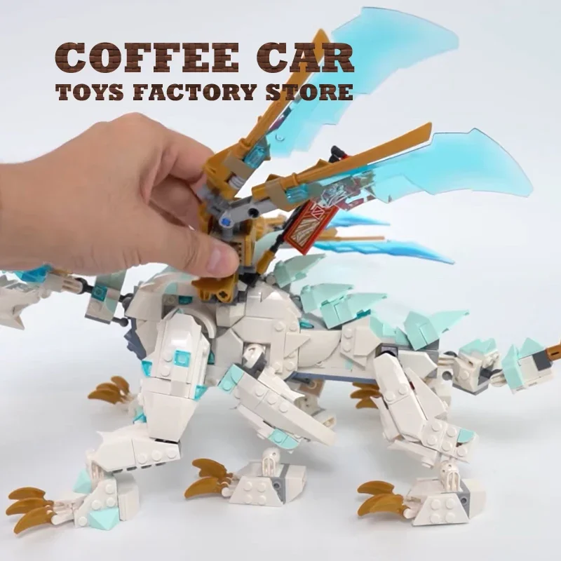 MOC 973Pcs Blocks Dragon Plastic Model Ice Dinosaur Building Bricks Anime Figures DIY Toys Adult Children Birthday Gifts