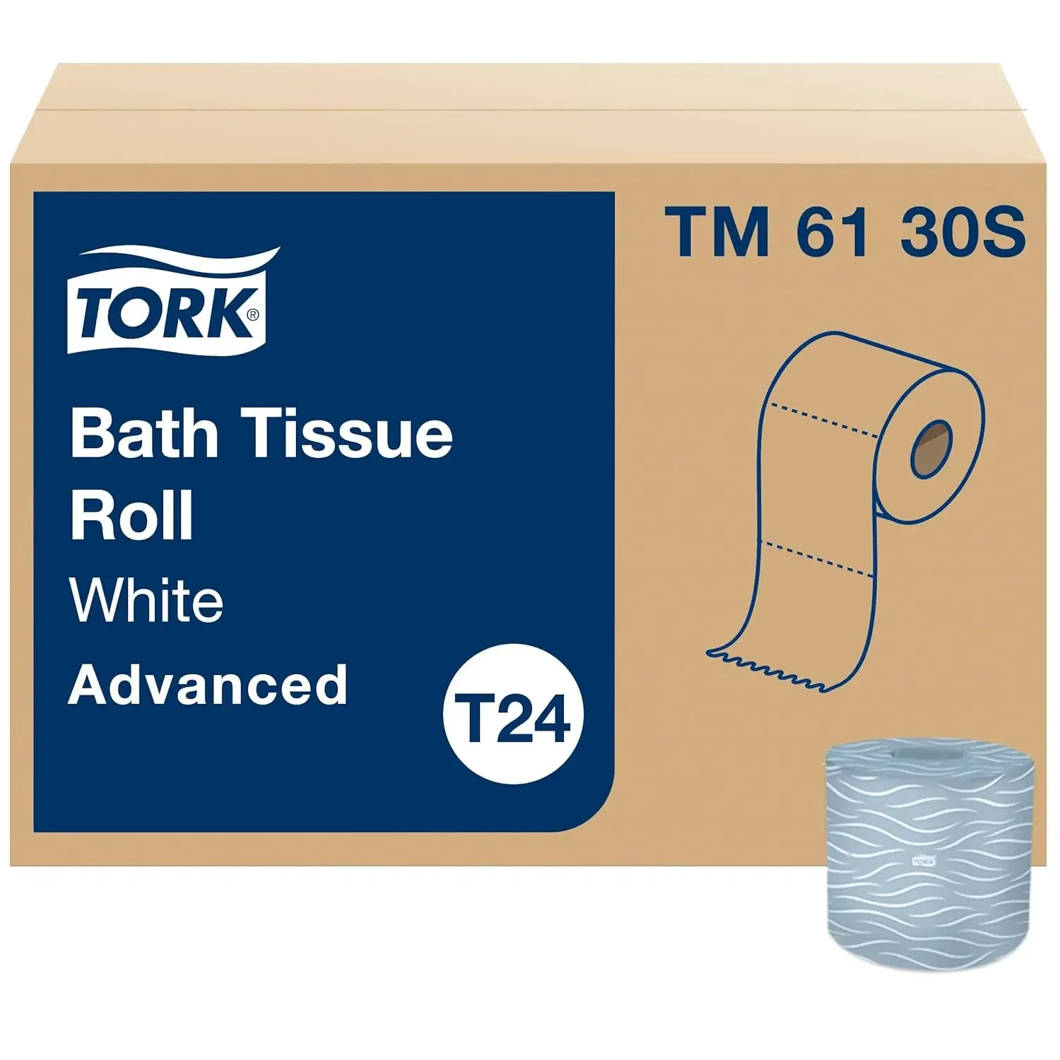 

Рулон салфеток для ванны Tork Advanced, 2 слоя Для повседневного использования дома Биоразлагаемый 4x3,75 дюйма, 500 листов/рулон, 48 рулонов/футляр