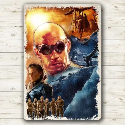 1p，Riddick Vin Movie Metal Poster Tin Sign 20x30cm Plaque