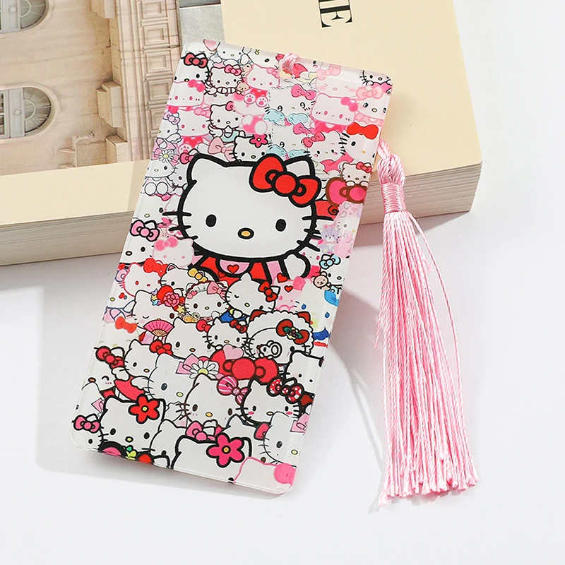 Sanrio Acrylic Hello Kitty Kuromi My Melody Acrylic Bookmark With Tassel Birthday Party Christmas Tree Drop Accessories Gifts