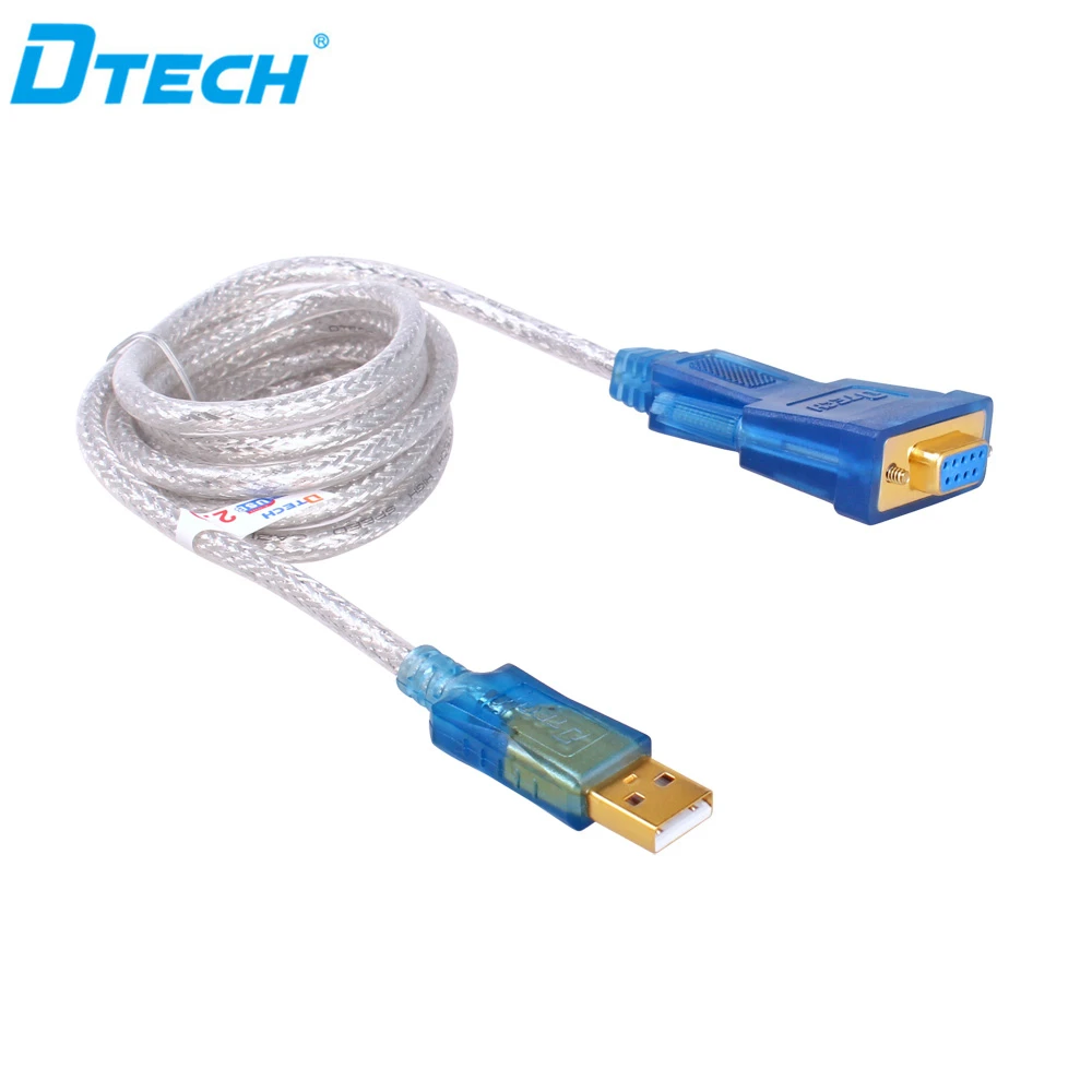 2PCS DTECH High Quality USB 2.0 To RS232 DB9 Serial Port Usb Cable Data Transfer Rates Up To 1Mbps