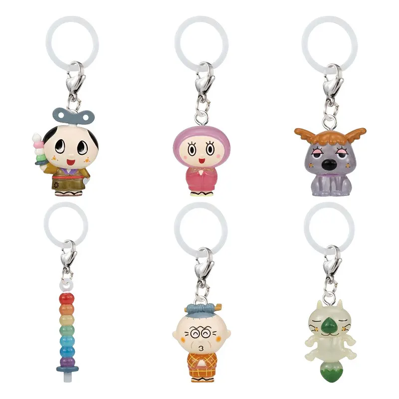 Bandai Gashapon Samurai Figure Keychain Winding Cartoon Pendant Bag Umbrella Hanging Decor Accessory view 6
