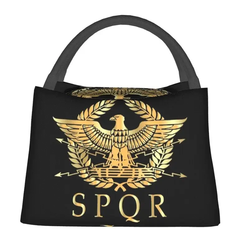 Vintage Gold Roman Empire Byzantine Eagle Emblem Resuable Lunch Box Women Waterproof Rome SPQR Cooler Thermal Food  Bag