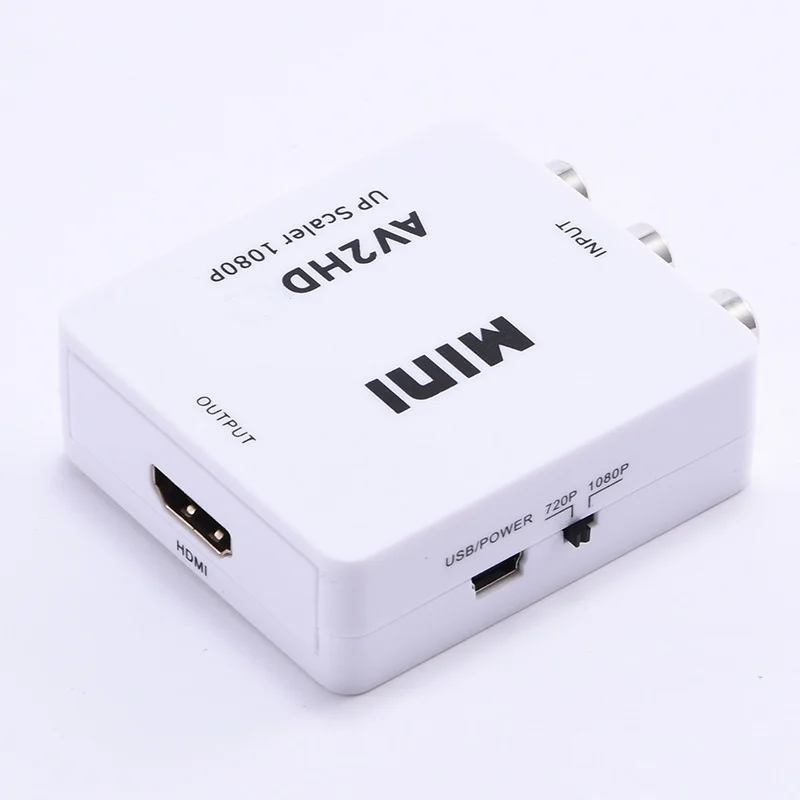 1080P HDMI-compatible to RCA Converter AV/CVSB L/R Video Box HD 1920*1080 HDTO2AV Support NTSC PAL Output HDMI-COMPATIBLE To AV