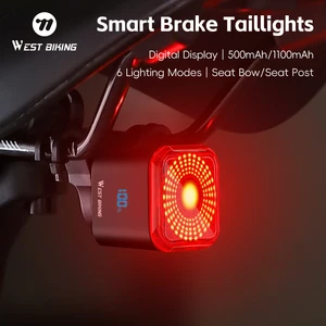 Ciclismo Oeste Bicicleta Tarnica Tarnica Sensación de frenos Digital Pantalla digital Inicio/Deting Accesorios de ciclismo trasero de luz trasera larga resistencia 8 Mejores ventas Cubo Ghost - №8