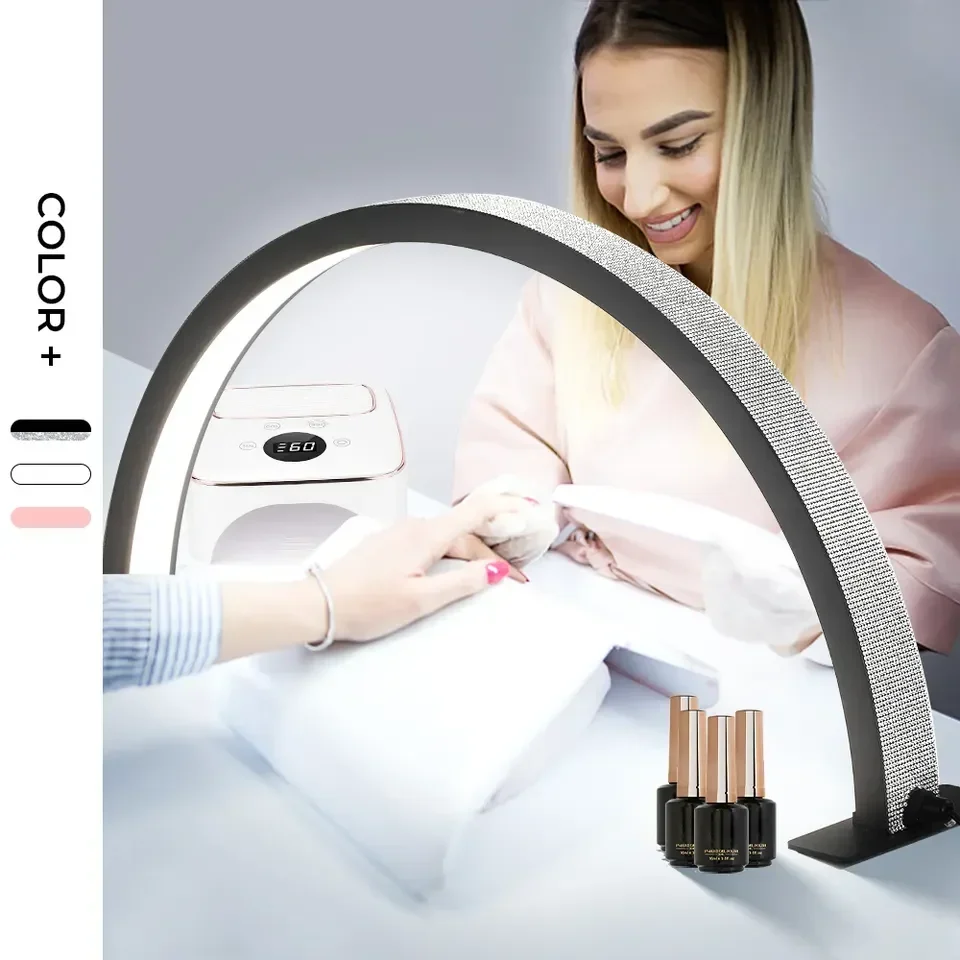 

Shining Diamond Nail UV Lamp Half Moon Led Light For Nail Table Half Moon Shape Led Nail Lamp Gel Light