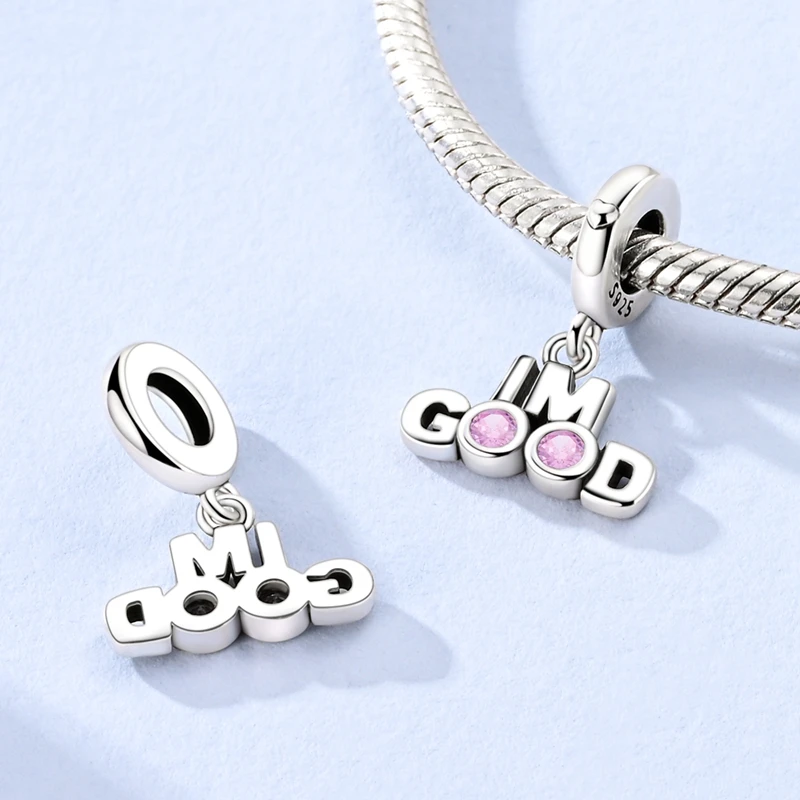 จี้เงินแท้ 925 รูปทรงแอปเปิ้ลเคลือบเงา ประดับเพทาย รูปแพนด้า กบ เต่า หัวใจ เหมาะสำหรับใส่กับกำไลข้อมือแบบดั้งเดิม ทำเครื่องประดับ DIY