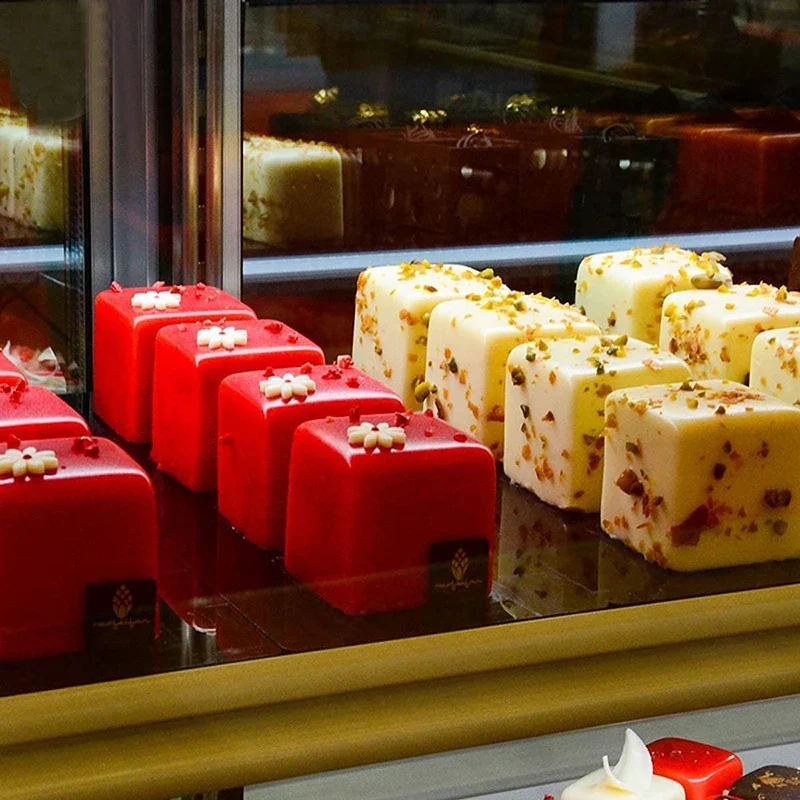 8 Cavity Square Mousse Cake Mold For Baking Cube French Dessert Mould Chocolate Brownie Candle Soap Making Supplies Pastry Tools