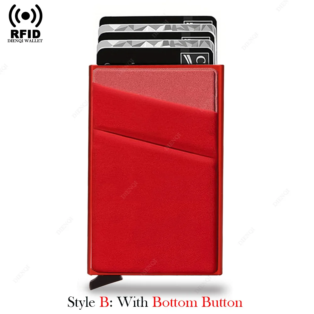Anti-diefstal kaartenbeschermers Kaarthouder Minimalistische slimme portemonnee RFID-bescherming Aluminium metalen doos Kaarthouder Case Porte Carte