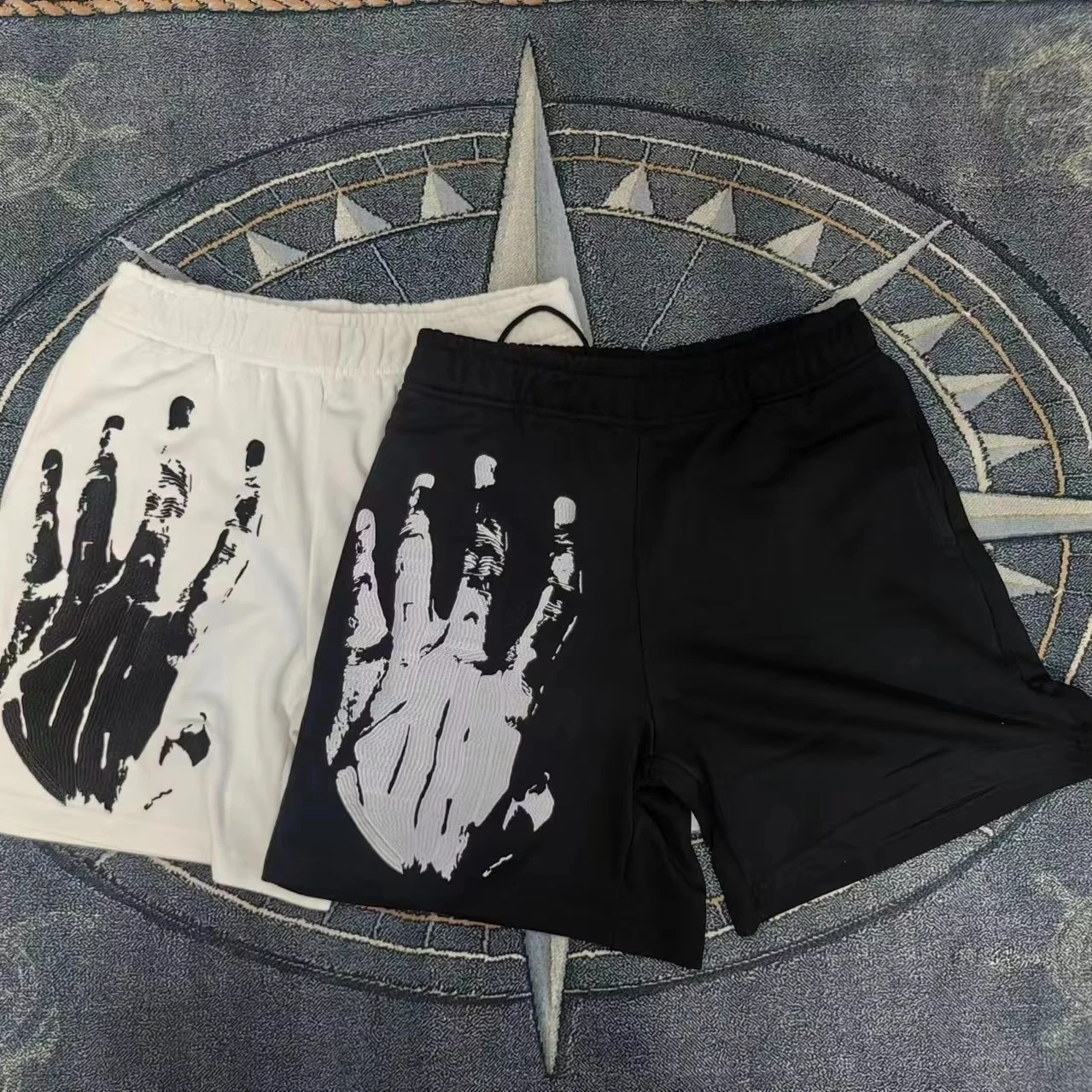 

Vengeance X Killing Embroidery 2025 Summer New Large Size Casual Breathable Shorts Men's and Women's Trend Luxury Palm Shorts