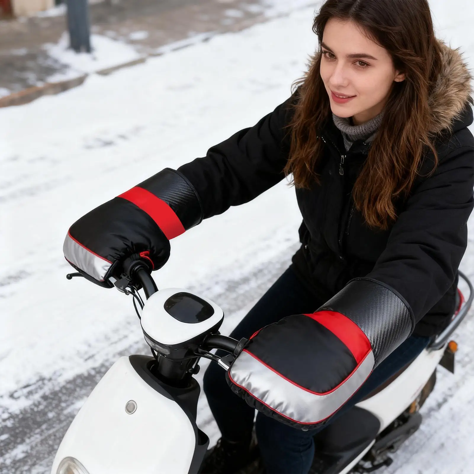 Bike Handlebar Gloves Tricycle Warm Supplies Waterproof Motorbike Handlebar Mitts For Scooter Motorcycle Snowmobile Motorbike