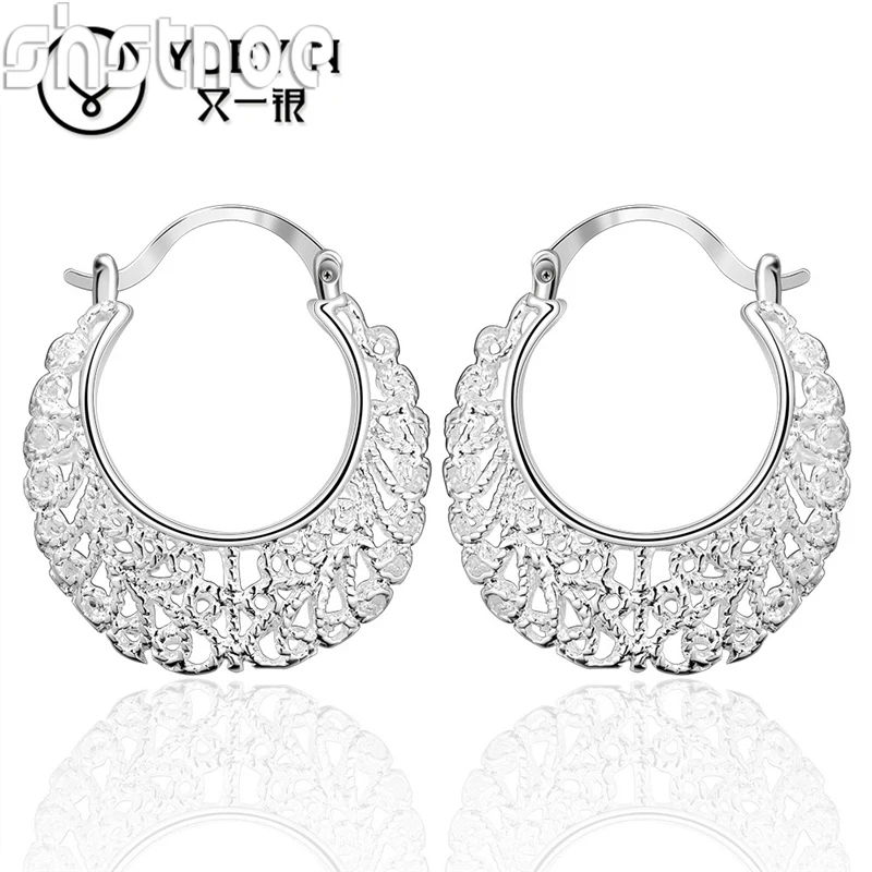 Stylish 925 Sterling Silver Openwork Handbag Clip Earrings Non Pierced Exquisite Jewelry Gift Party Wedding Christmas Daily Wear