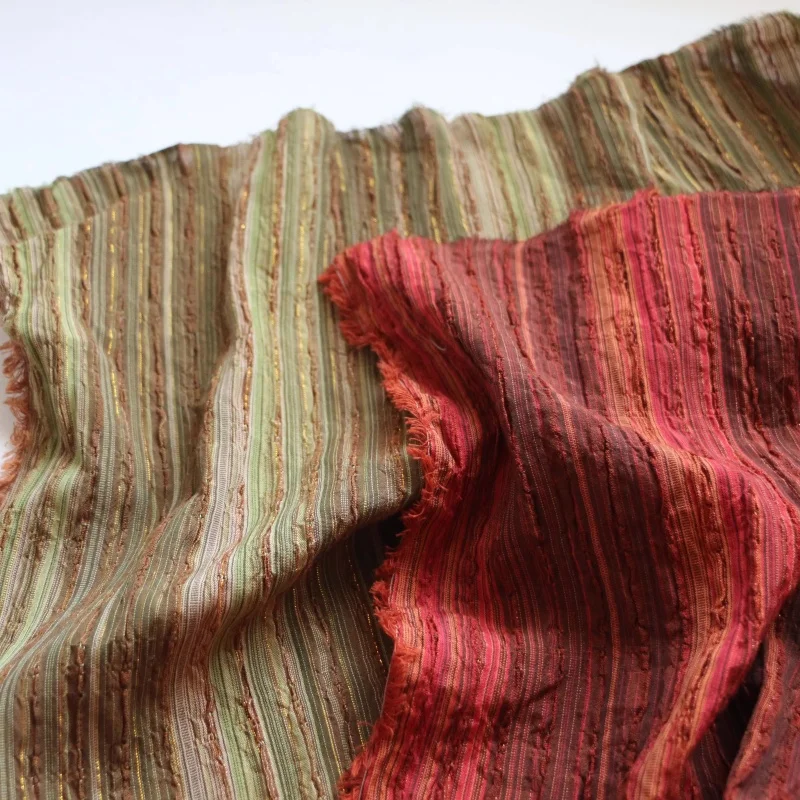 

Ins Style Polyester Cotton Cloth Fabric Red Green For Shirt Skirt Clothing