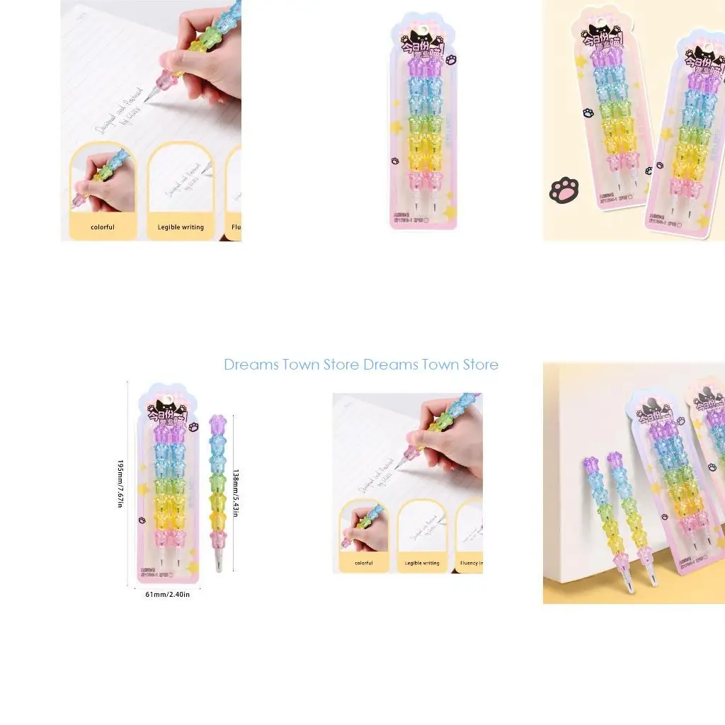 

HX6A 2 шт. штабелируемый карандаш с мультяшными строительными блоками, карандаш для студенческого письма, рисования