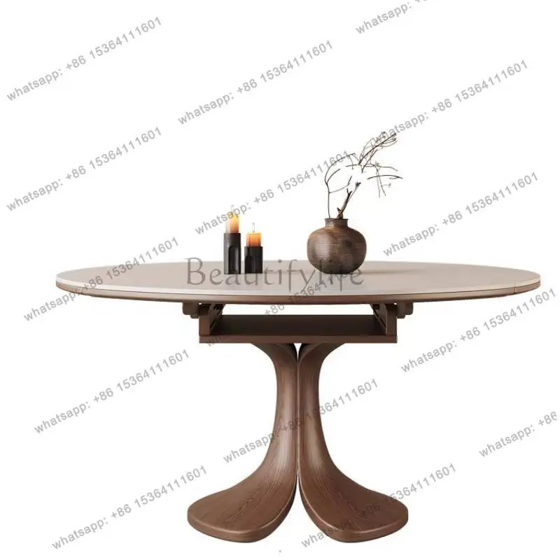 

Kitchen Restaurant Space Saving Dining Table Extendable Luxury Nordic Modern White Dining Table