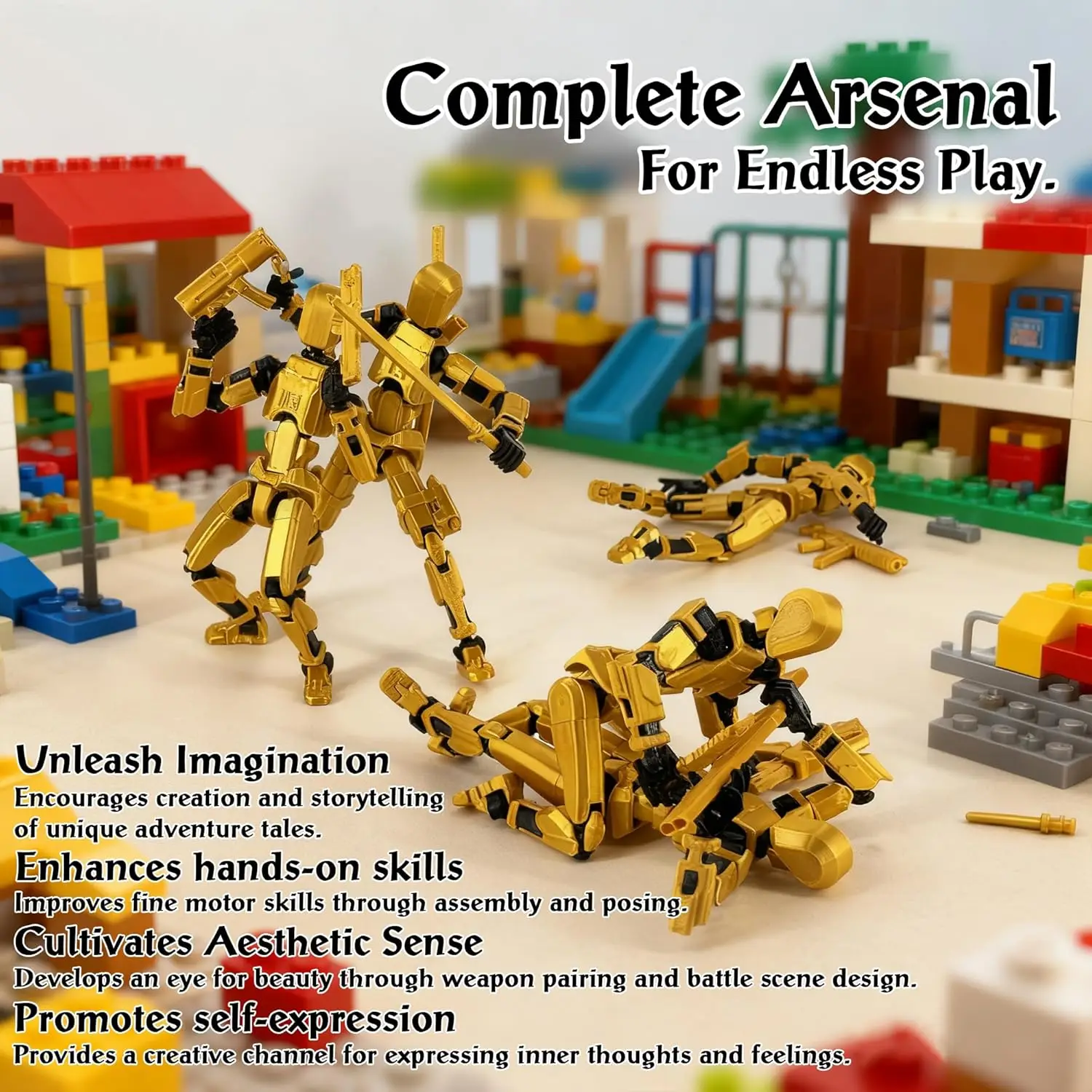 Gatling Gun T13 Titan 13 Action Figure Set【Assembled】, Robot Action Figure 3D Printed robo 13 Action Fidget Toys Dummy Figure