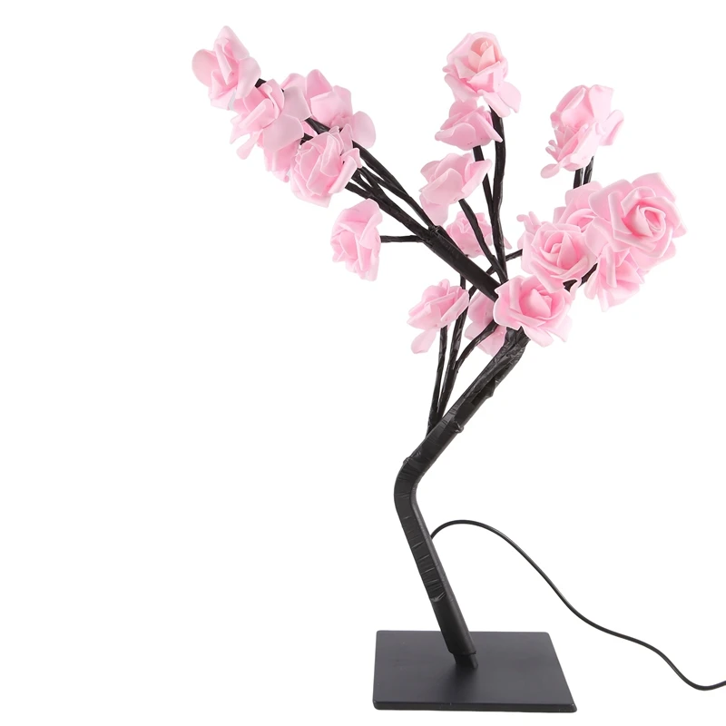 LED Rose Flower Lamp, USB Christmas Tree Night Lights, Perfect For Parties, Weddings, Bedrooms And Mother's Day Gift