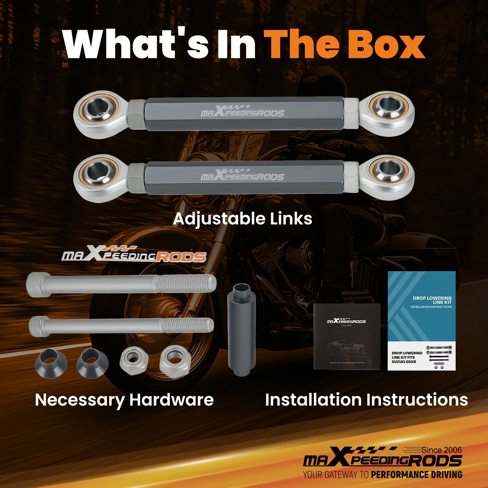 

0"- 4" Rear Lowering Link Kit for Suzuki GSXR 600 2006-2010