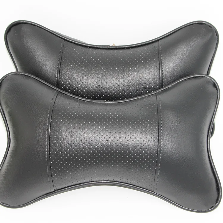 1pc Car Neck Pillows Pu Leather Head Support Universal Cushion  For Car Headrest Pillow Mazda Mercedes Benz Salon Spare Parts