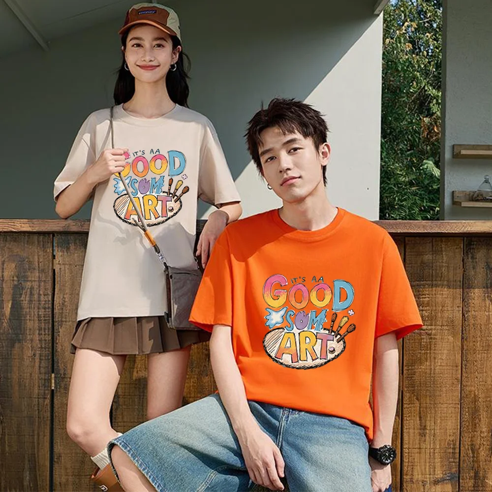 Good Art Graphic Printed T Shirt Breathable Fabric S-XXL Personalized Custom Casual Short Sleeve Tee Aesthetic Unisex Fit Daily