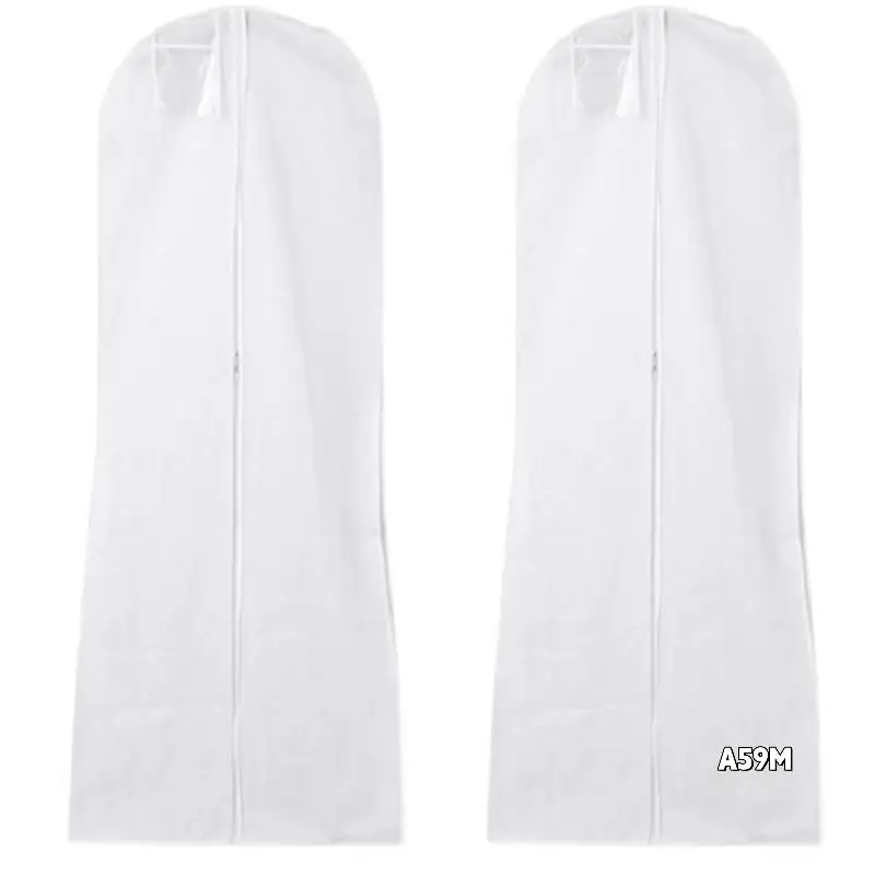 

2X Long Wedding Dress Bag Cover Evening Dress Dust Cover Bridal Garment Storage Bag Nonwoven Wedding Dress Dust Cover