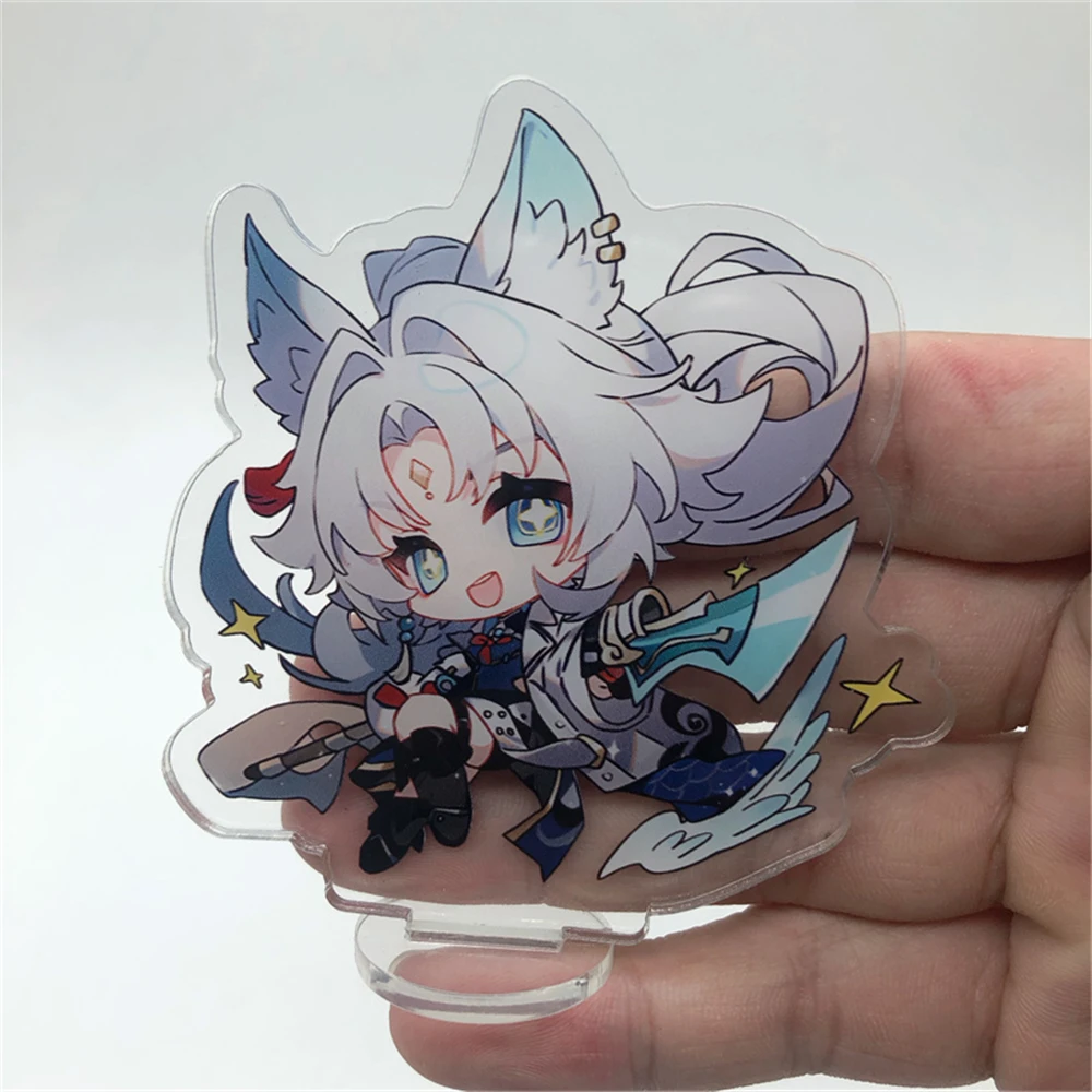 8cm Anime Game Honkai Star Rail Moze Feixiao Lingsha Cosplay Stand Plate Cartoon Figure Character Model Prop