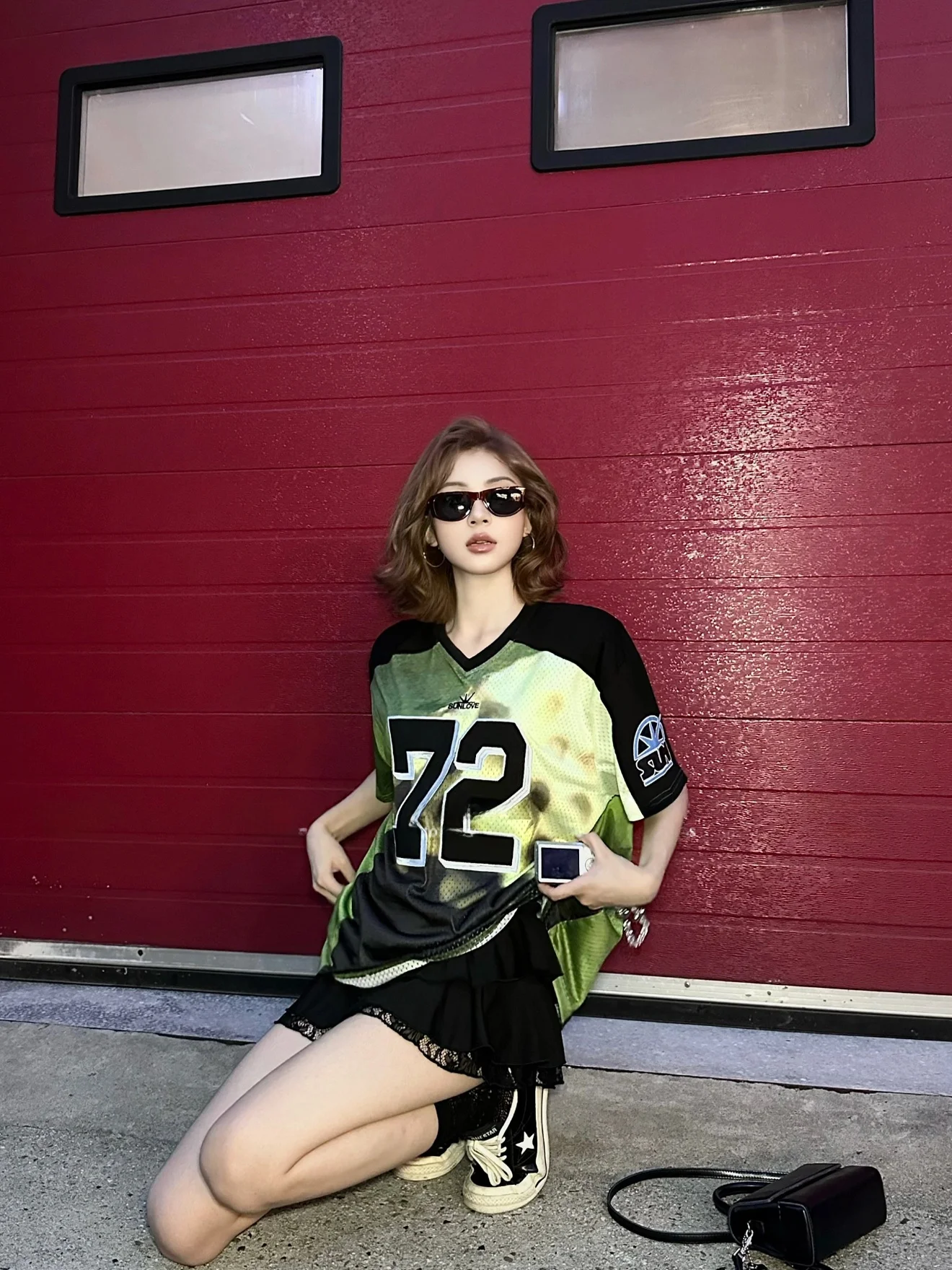 

Seoul Sunlove72 Digital Number ort Sve V-Ne Spor Couple T-irt Casual Loose Fit Polyester Cotton Blend Summer Top