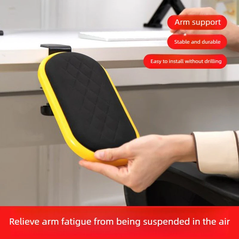 Foldable Desk Arm Rest Mouse Support with Memory Foam Pad, Metal Tripod Elbow Bracket, Adjustable Wrist Forearm Extension