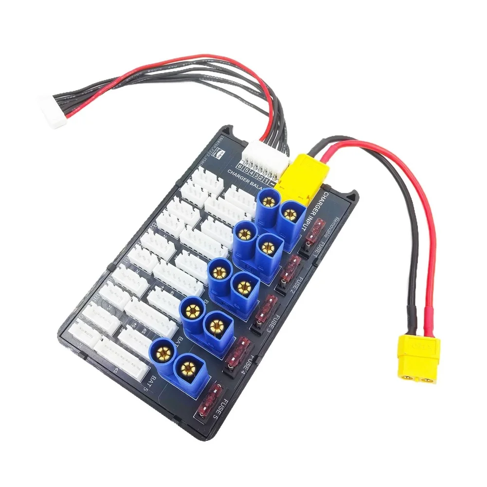 Parallel Charger Board For 2S 6S For LiPo Batteries With EC5 Connector And Removable Parallel Balanced Charging Board  ﻿