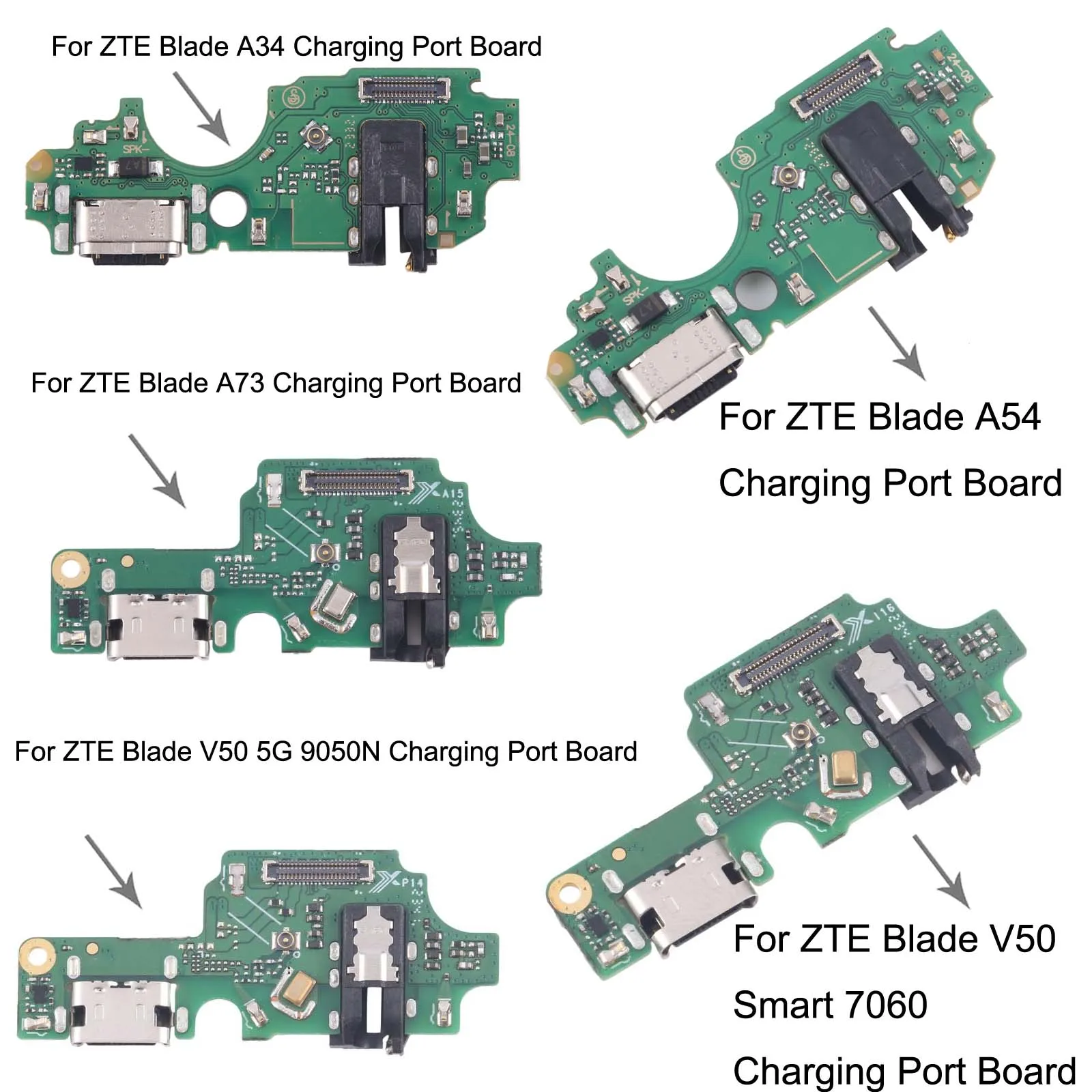 For ZTE Blade A34/A54/A73 4G/V50 Smart 7060/V50 5G 9050N Charging Port Board