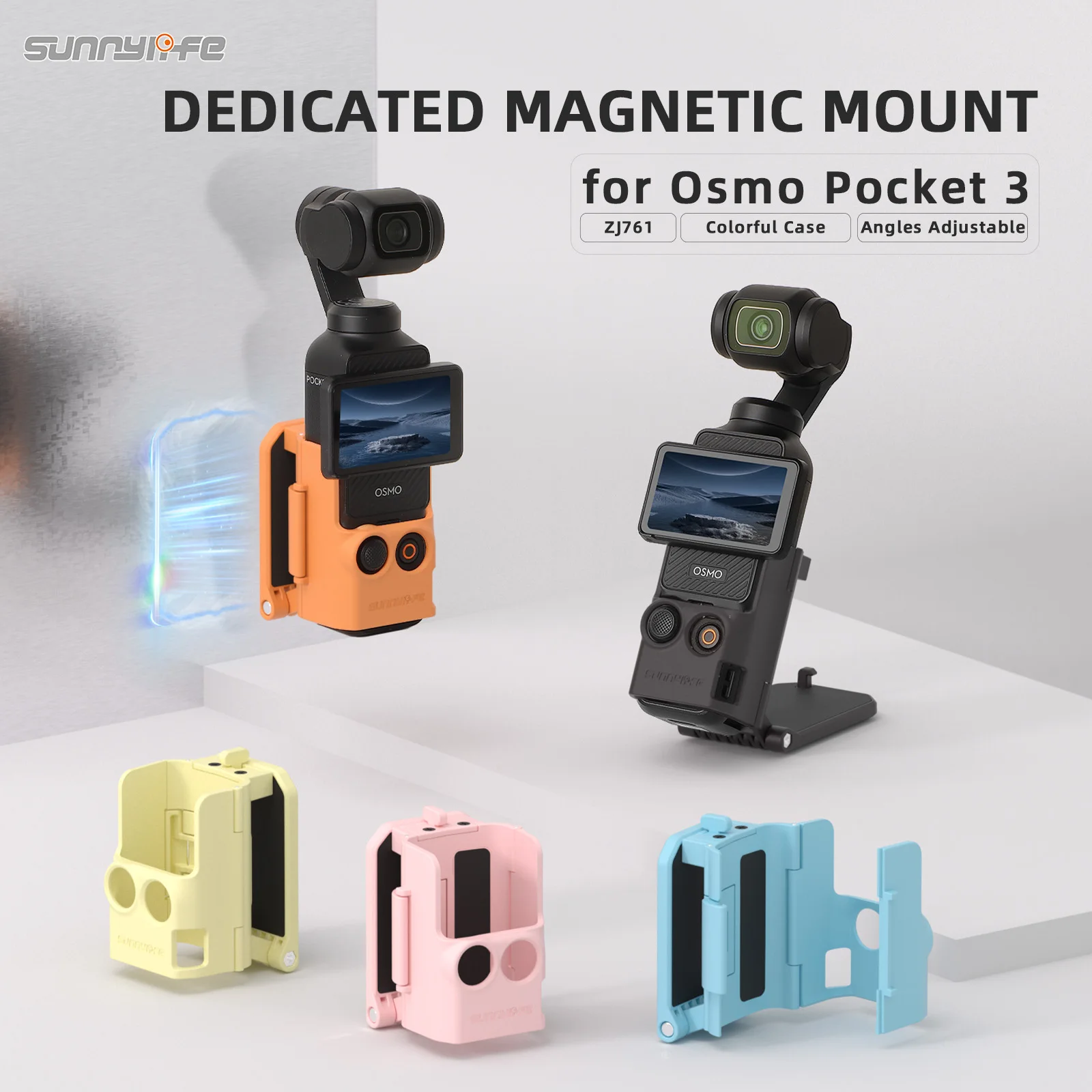 Sunnylife Multifunctional Magnetic Mount Tabletop Base Bracket Angles Adjustable Accessories for Osmo Pocket 3