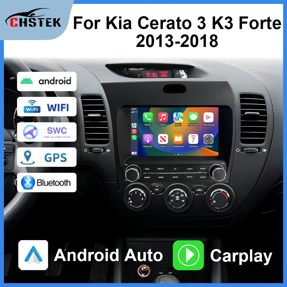 CHSTEK Android 11 For Kia Cerato 3 K3 Forte 2013 2014 2015 2016 2017 2018 Car Auto Radio Multimedia Player Navigation GPS  2 Din