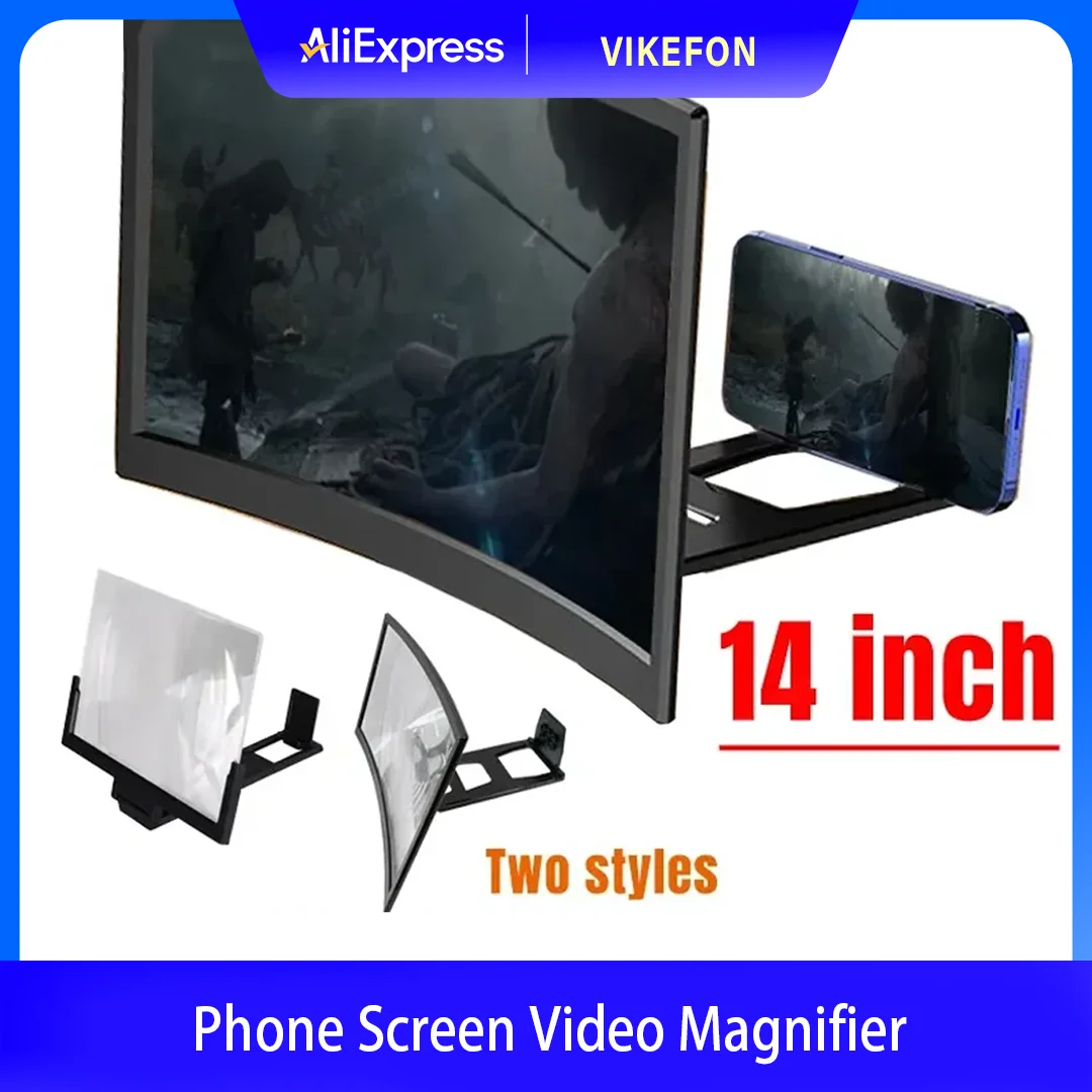 

Mobile Screen Amplifier Projector Video Movie Amplifier Desktop Display Stand 3D HD 14 Inch For All Smartphone Screen Amplifier