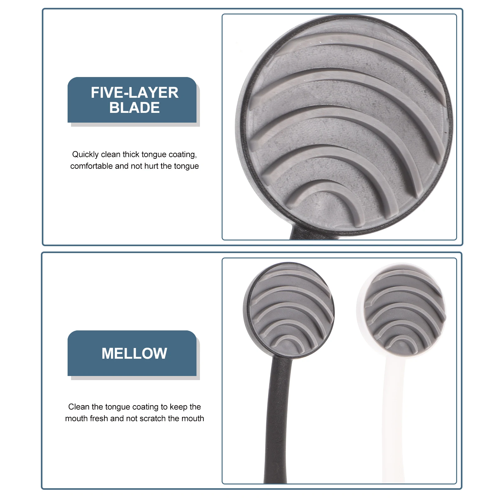 2 قطعة كاشطات اللسان متعددة الوظائف عالية الجودة اللسان الغسيل للعناية بالفم أداة التنظيف المحمولة للاستخدام العائلي #2