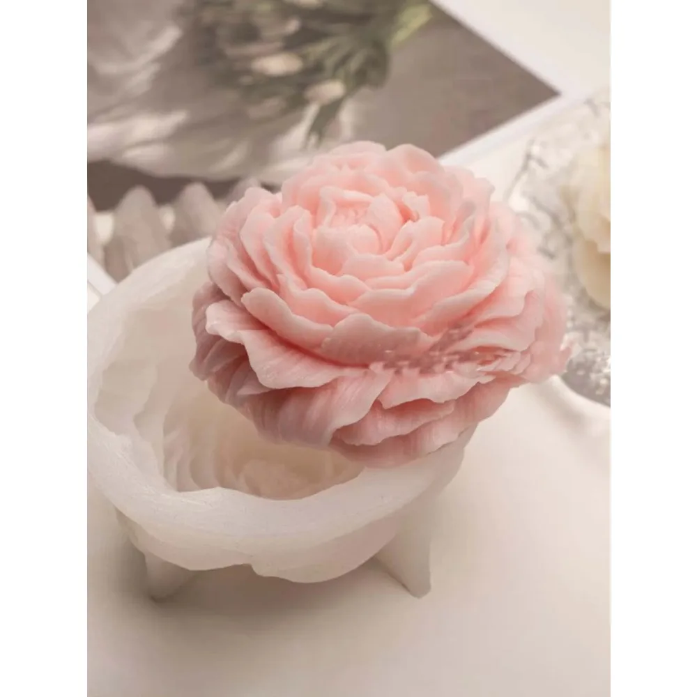 1PC 3D Peony Flower Candle Silicone Mold-Mother's Day Candle Soap Mold-Beeswax Candle Soap Mold image 5