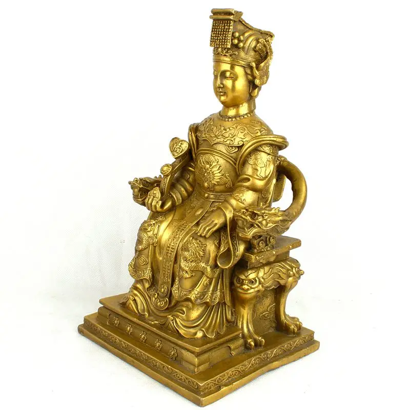 31CM # bless family Safety Health luck Talisman # office home shop efficacious Protection brass Sea God Mazu Guanyin statue