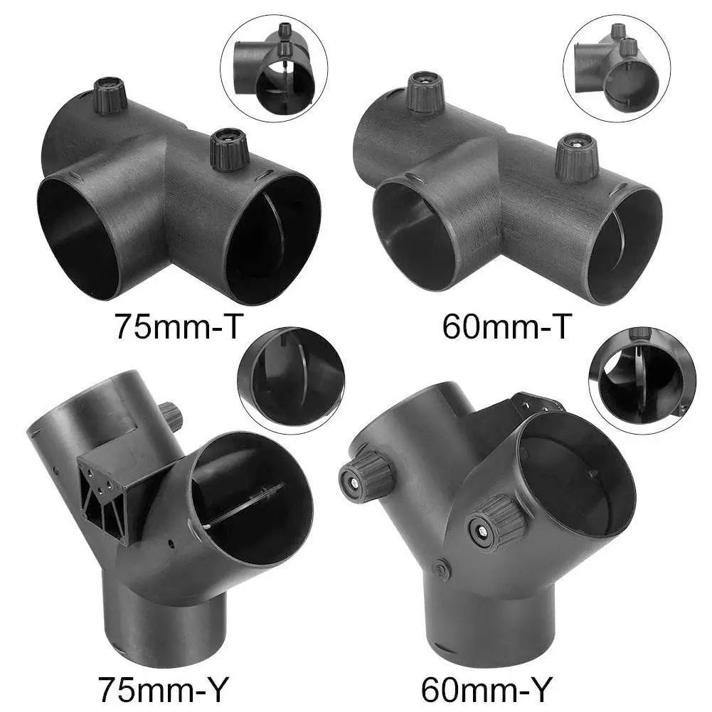 60mm/75mm Air Vent Ducting T Y Piece Elbow Pipe Outlet Exhaust Connector Joiner For Webasto Parking Heater