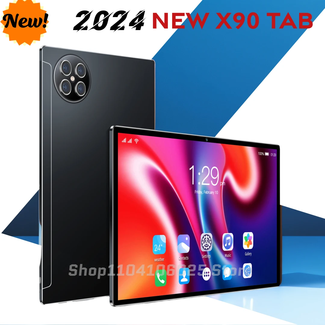 

2024 Global Version Tablet X90 16GB 1TB LCD Screen Tablets Android 14 GPS 5G WiFi 10000mAh MTK 6797 Calling Google Play Tablet