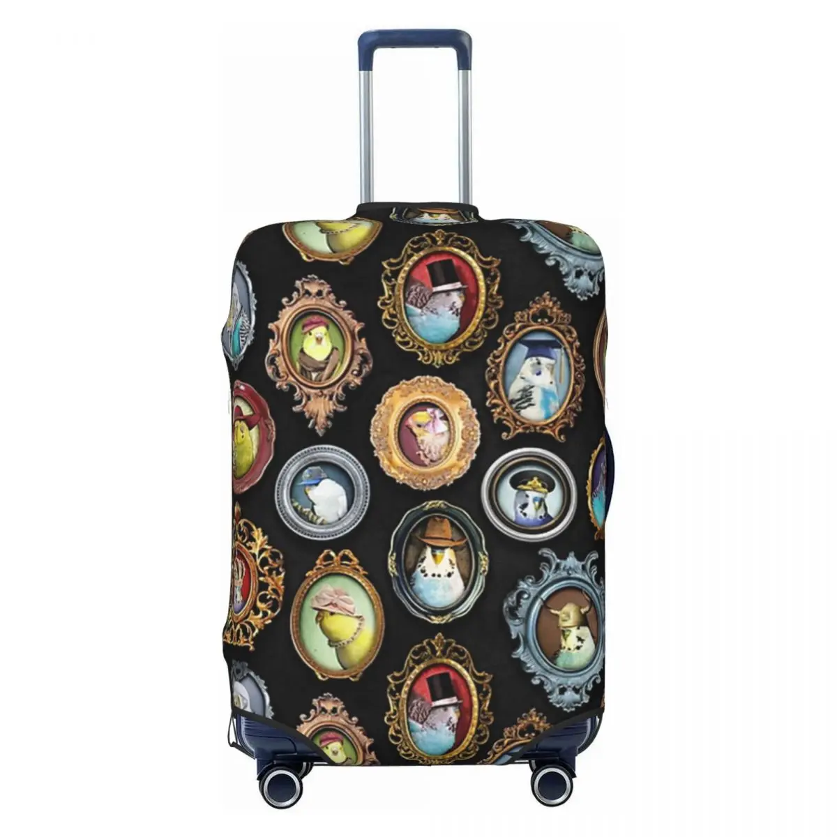 

Budgies In Hats Print Luggage Protective Dust Covers Elastic Waterproof 18-32inch Suitcase Cover Travel