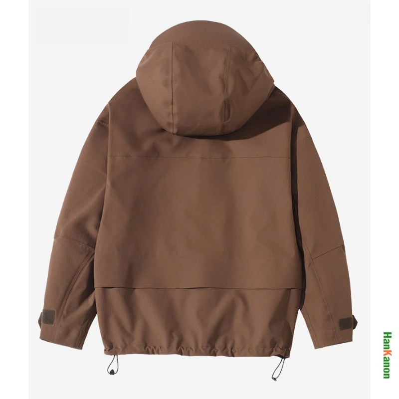 Unisex Hard Shell Single-Layer Hooded Windbreaker Jacket with Full Heat-Sealed Tape & Six-Proof Functional Design