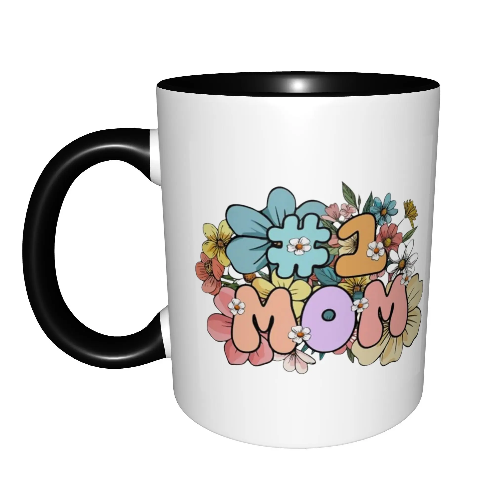 Mom Gifts from Son Daughter, Mother's Day Gifts for Mom Mugs With Black Handle Birthday Coffee Mugs Ceramic Tea Cups 11oz
