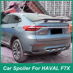 For Haval F7X Rear Luggage Lid Spoiler Universal L-shaped Tail Wing Exterior Modification ABSPlastic Car Accessories Black Color