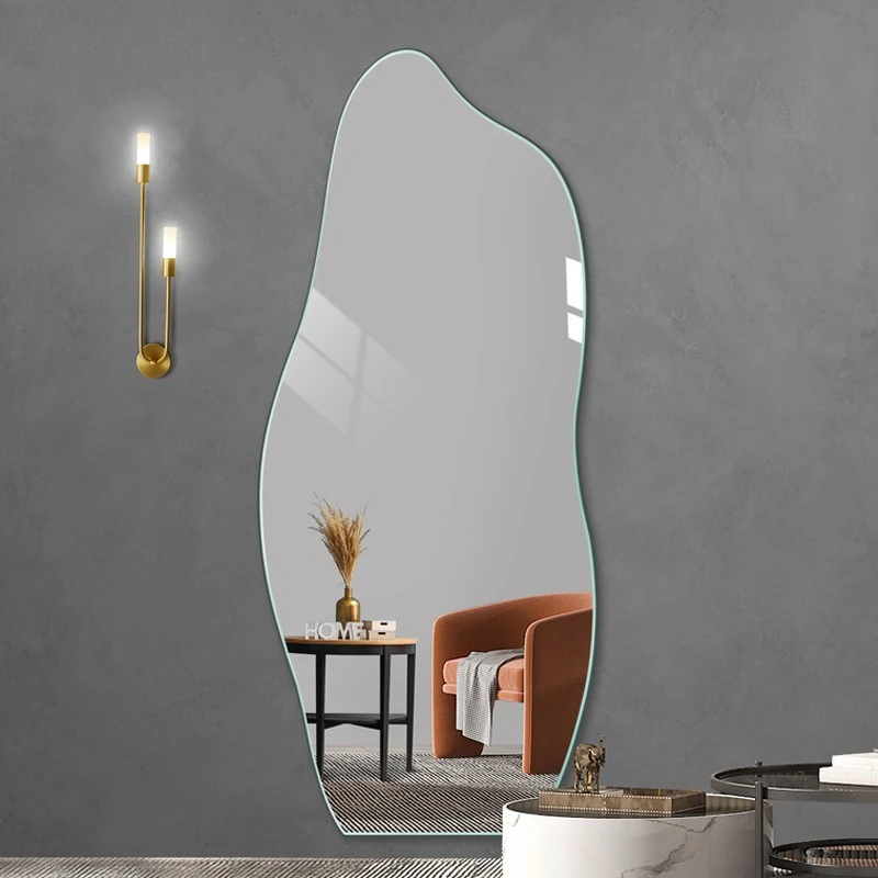 

mirror wall-mounted fitting mirror whole body wall self-adhesive household non-punching frameless ins wind decoration