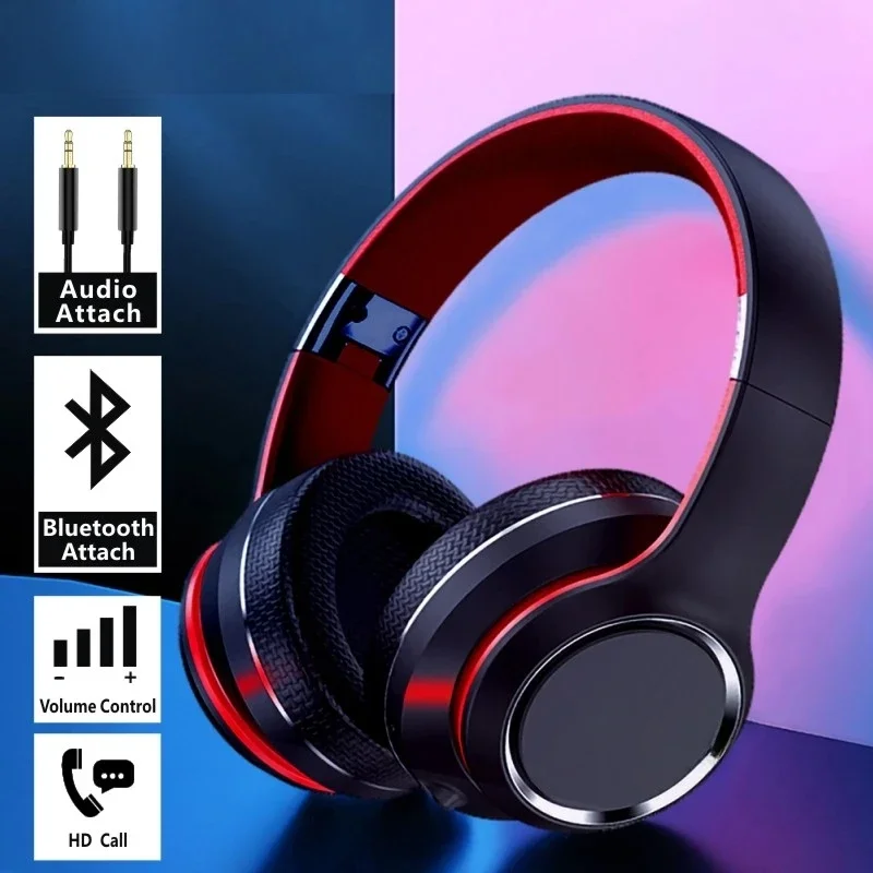 HD200 Bluetooth Earphones Over-ear Foldable Computer Wireless Headphones Noise Cancellation HIFI Stereo Gaming Headset