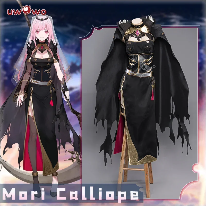 SN88 In Stock UWOWO Mori Calliope Cosplay Costume Hololive English Vtuberss: Cosplay Mori Calliope Grim Reaper Halloween Co*#2@5