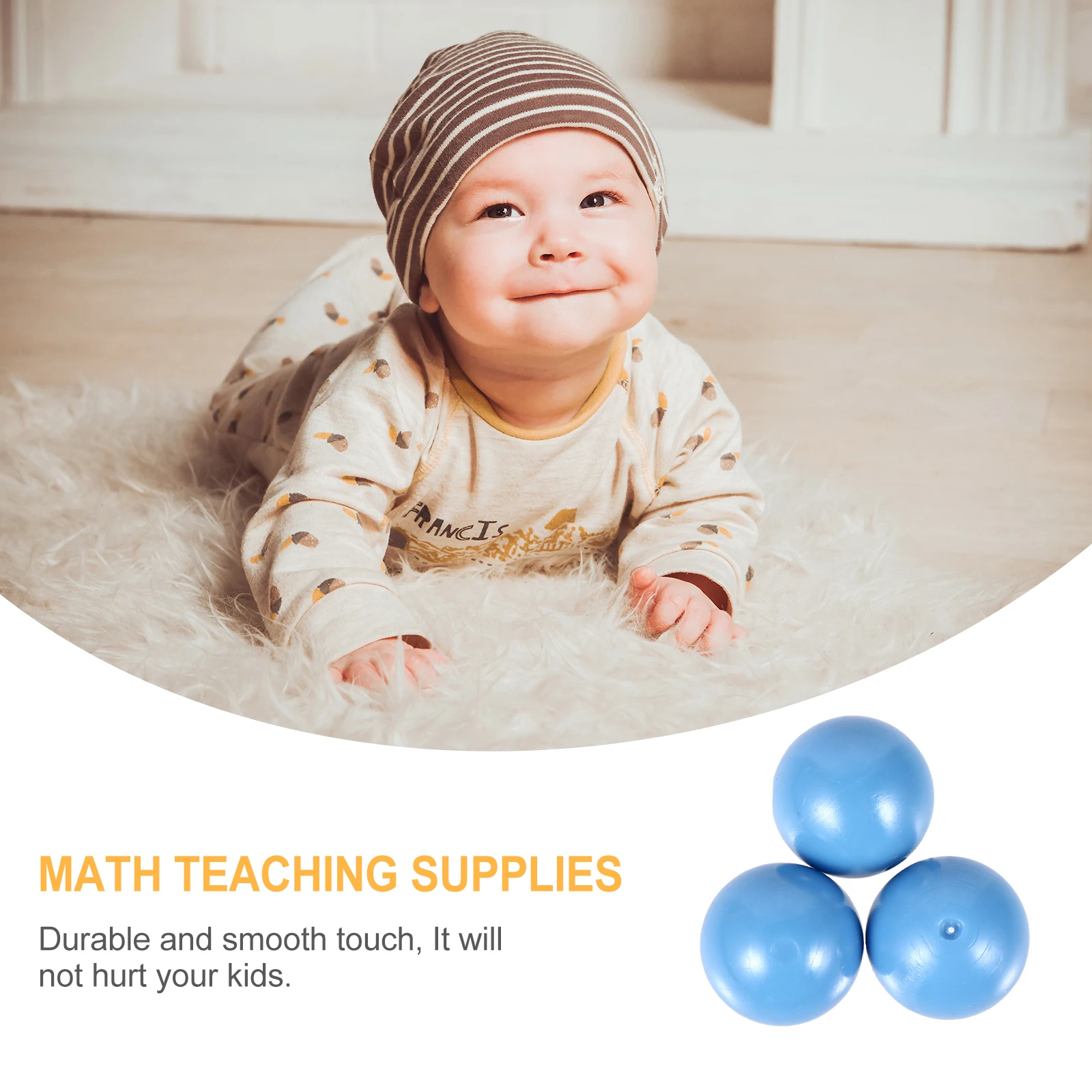 

100 Pcs Colorful Plastic Balls Math Teaching Supplies Probability Aids Mathematics Learning Toos Blue for Kids Child