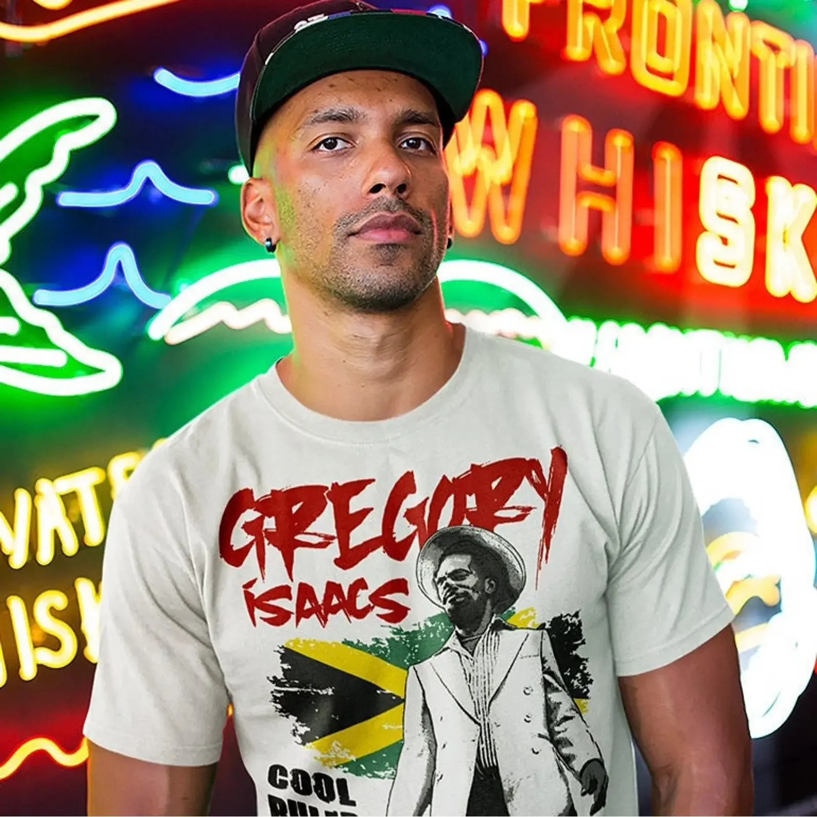 Camiseta Reggae de los 80s, DJ Cool And Deadly Jah Rastafari Inna Rub A Dub, para hombre, de algodón, estilo vintage, lavada, para uso diario, con gráfico.