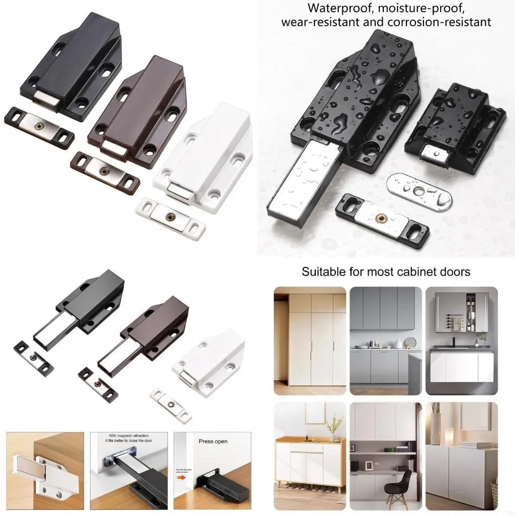 

M7DA Push To Open Cabinet Door Latches with Screws set 4 Hole Fixed Installation for Smooth Furniture Integration