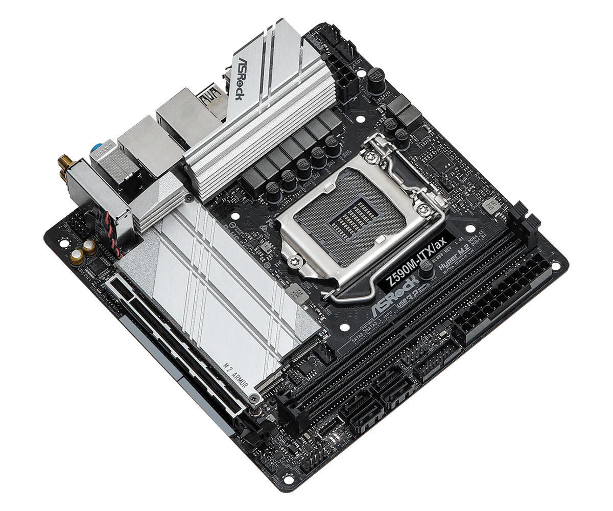 ASROCK Z590M-ITX/ax MINI Motherboard LGA 1200 M.2 NVME DDR4 64G Intel Z590 support Core 11400F 10700 11900F 10850K cpu